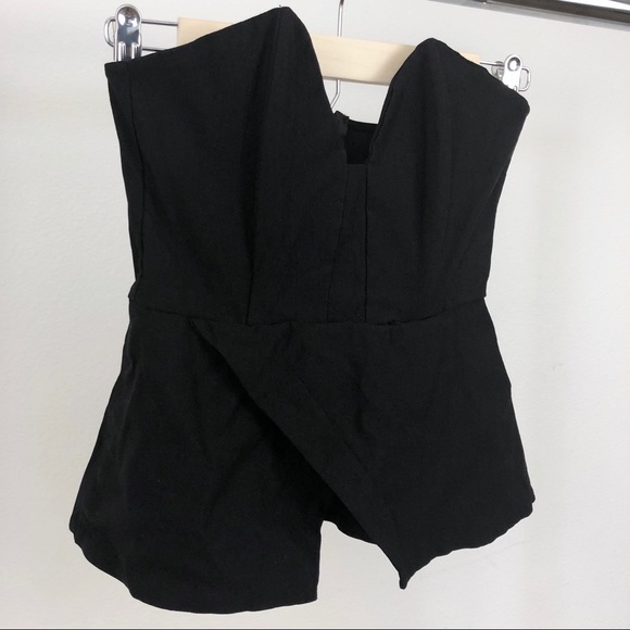 NWOT Nasty Gal Black Bustier Peplum Sleeveless Top - Picture 3 of 8